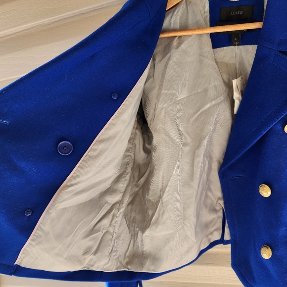 J. Crew Melton wool royal blue coat size 10 - Picture 6 of 14